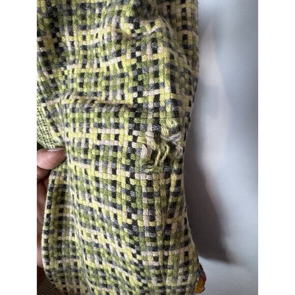 Green Plaid Theory Blazer Jacket Coat Wool Angora Blend Womens Sz 10 Tweed - Picture 14 of 16